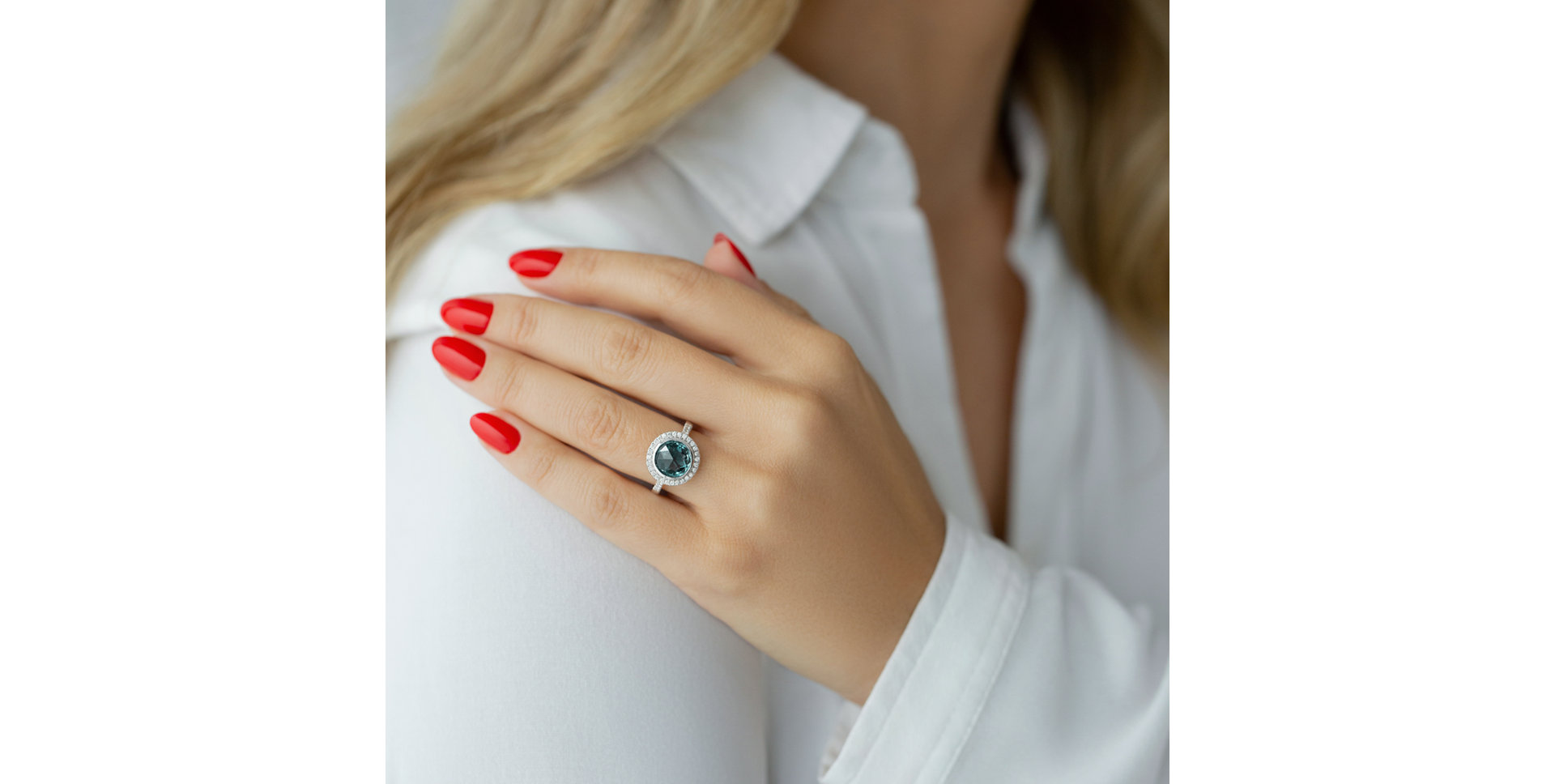 Diamond ring with Topaz Defender