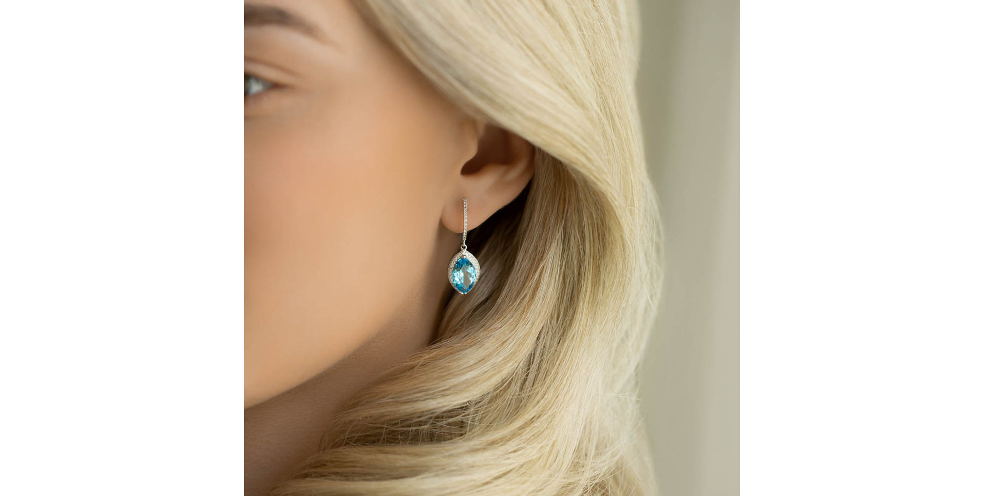 Diamond earrings with Quartz Gilded