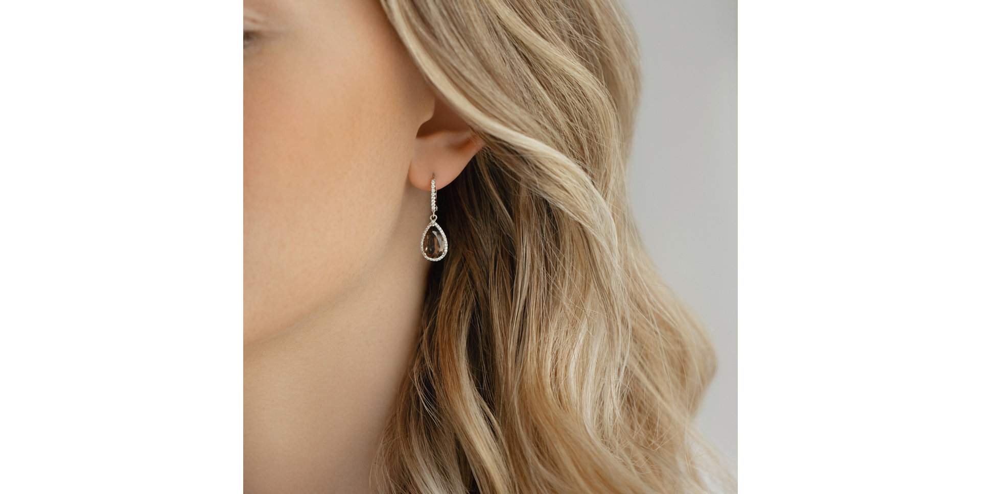 Diamond earrings with Quartz Maryam