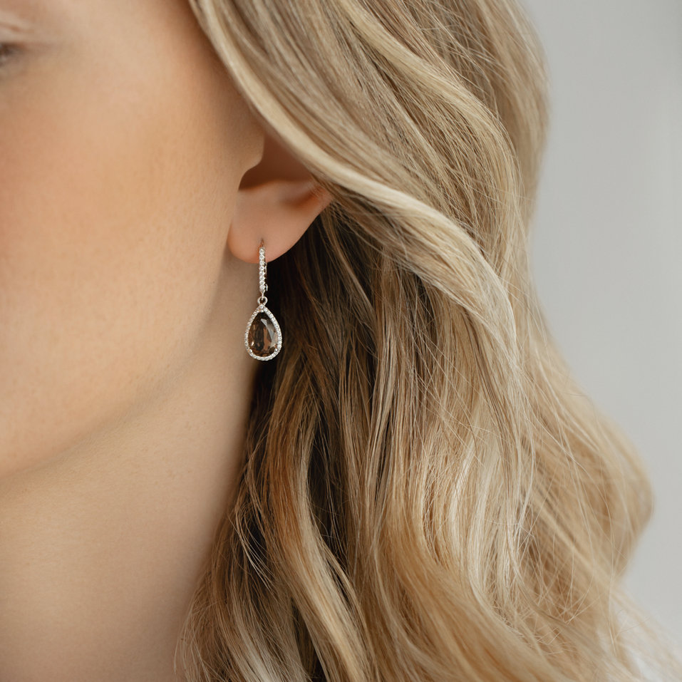 Diamond earrings with Quartz Maryam