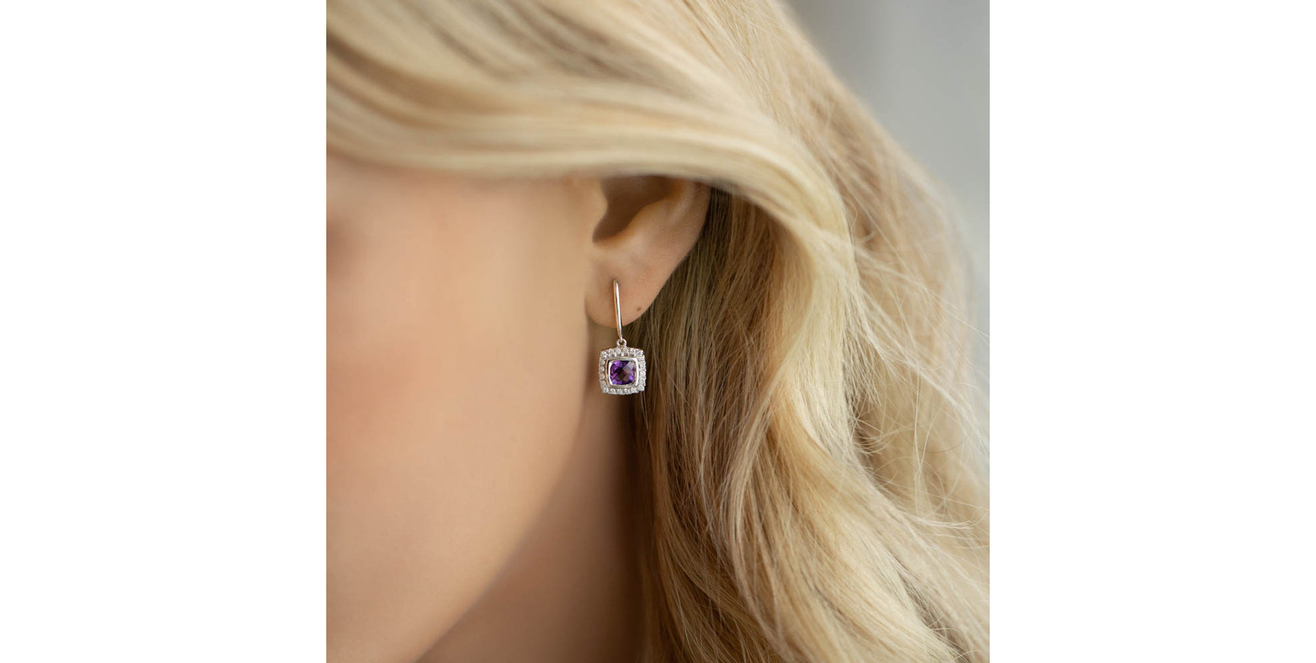 Diamond earrings with Quartz Morcant