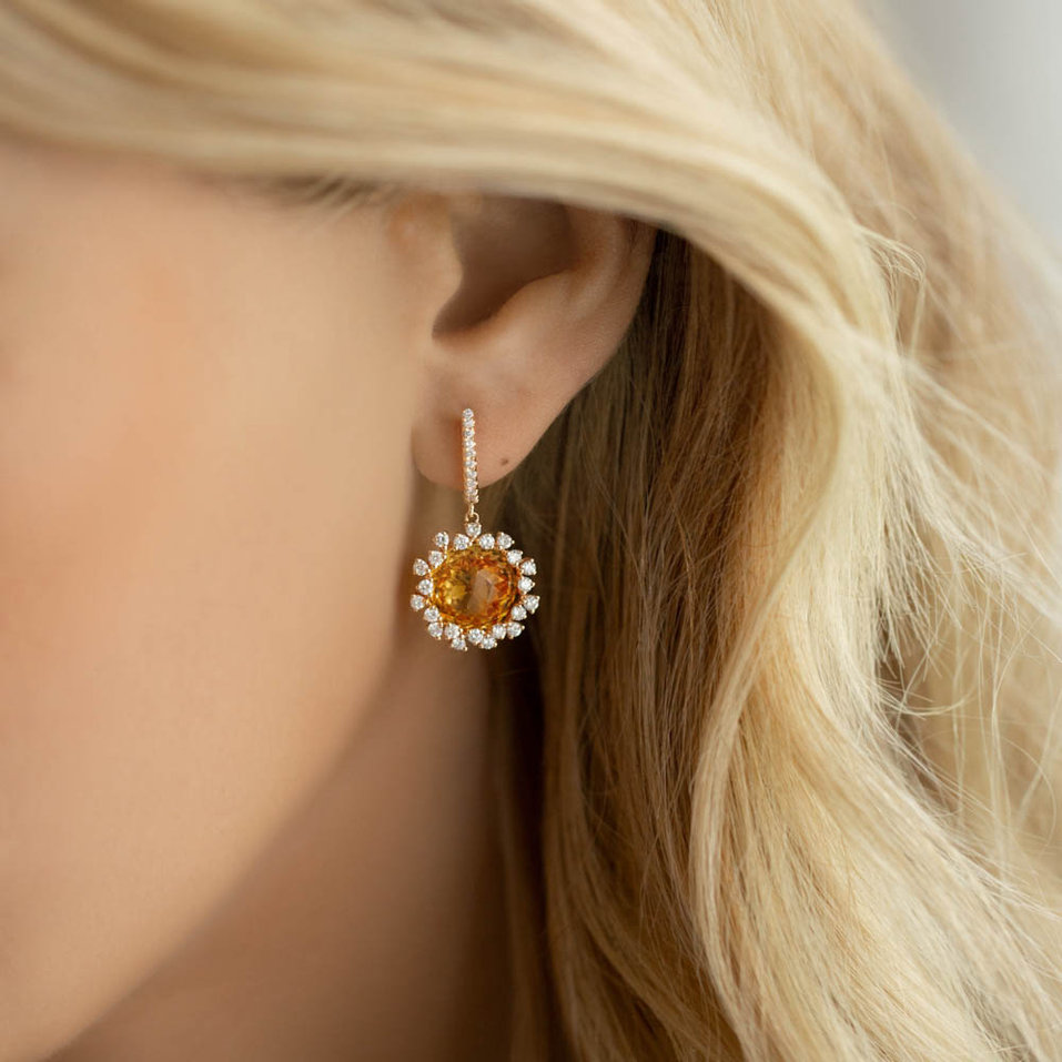 Diamond earrings with Topaz Vera