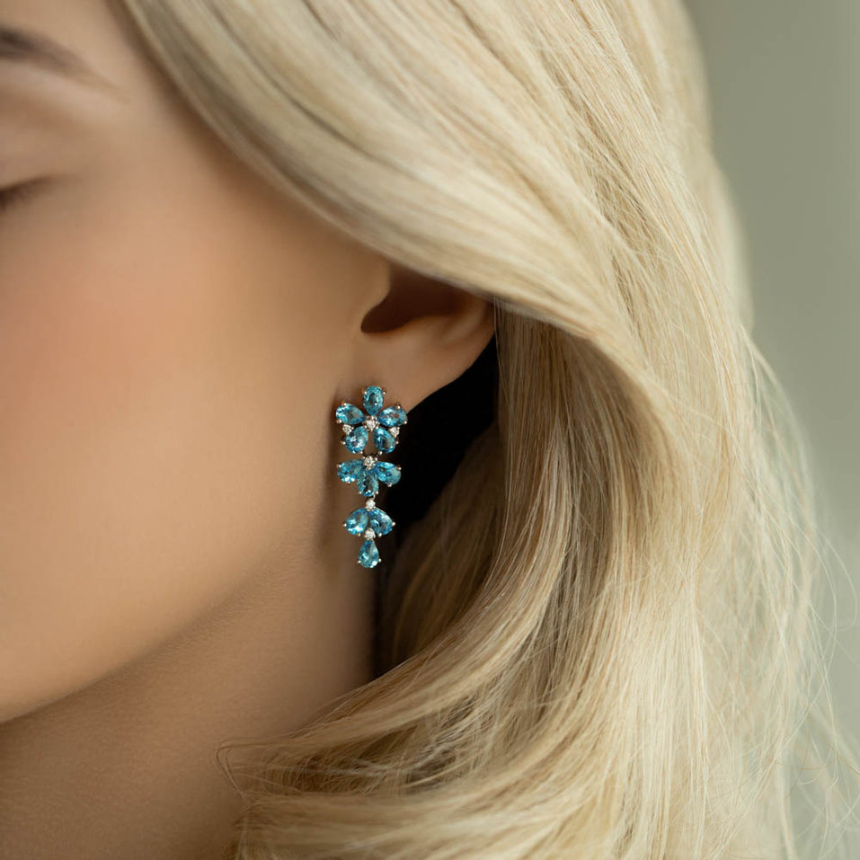 Diamond earrings and Topaz Witching Scarlett