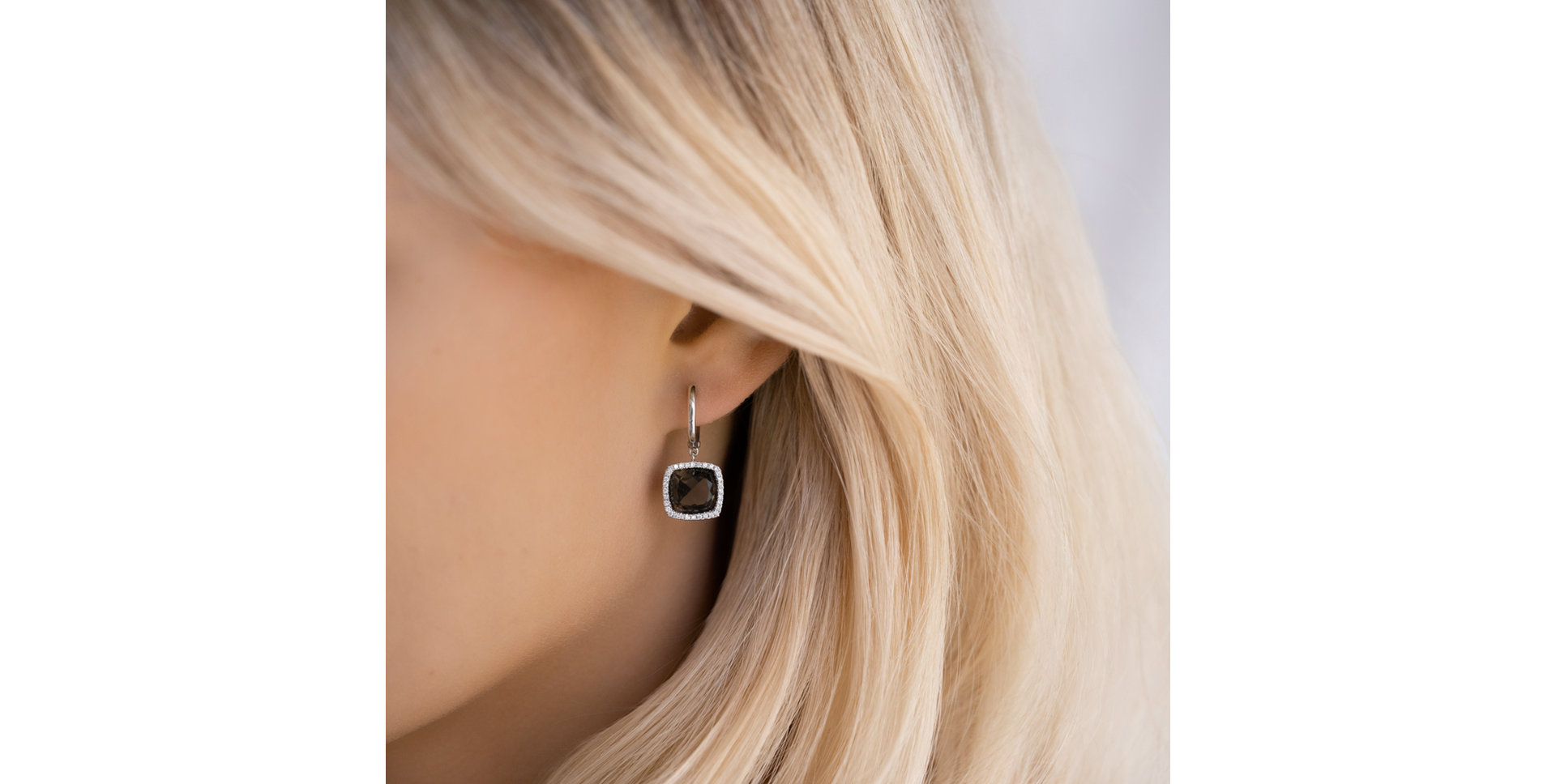 Diamond earrings with Amethyst Severed Fate