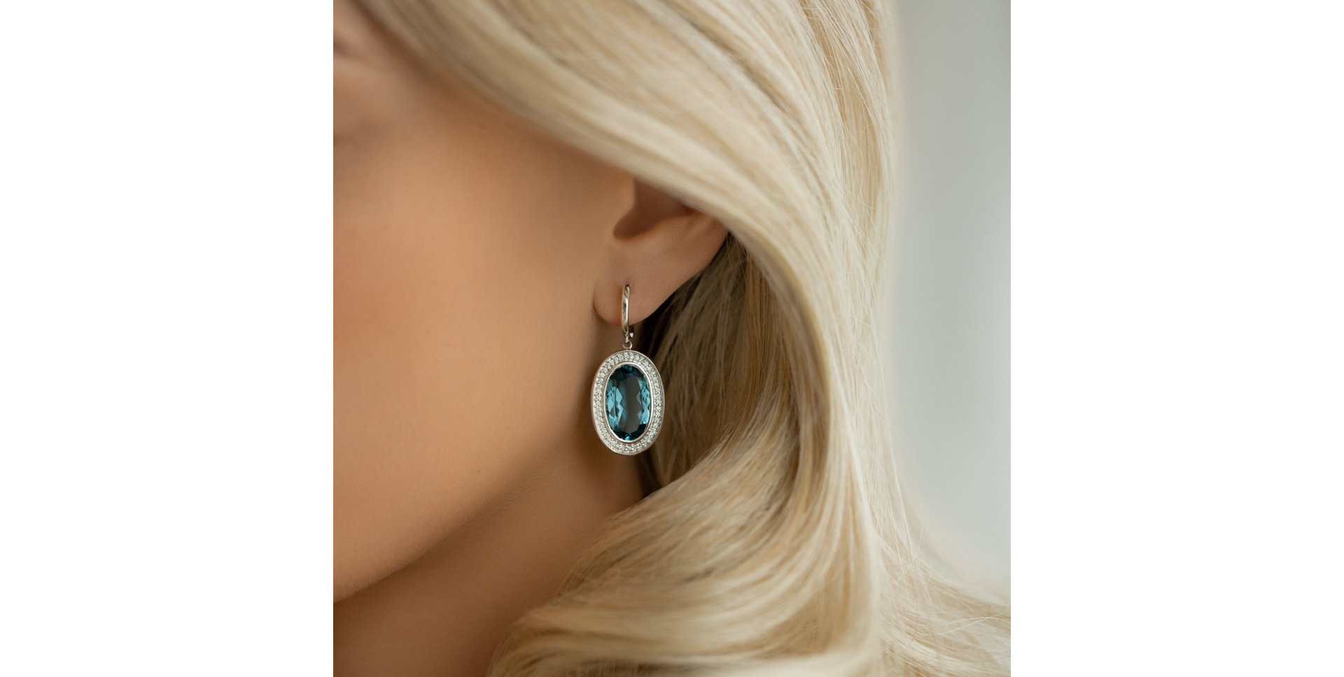 Diamond earrings with Topaz Sabrina Spell