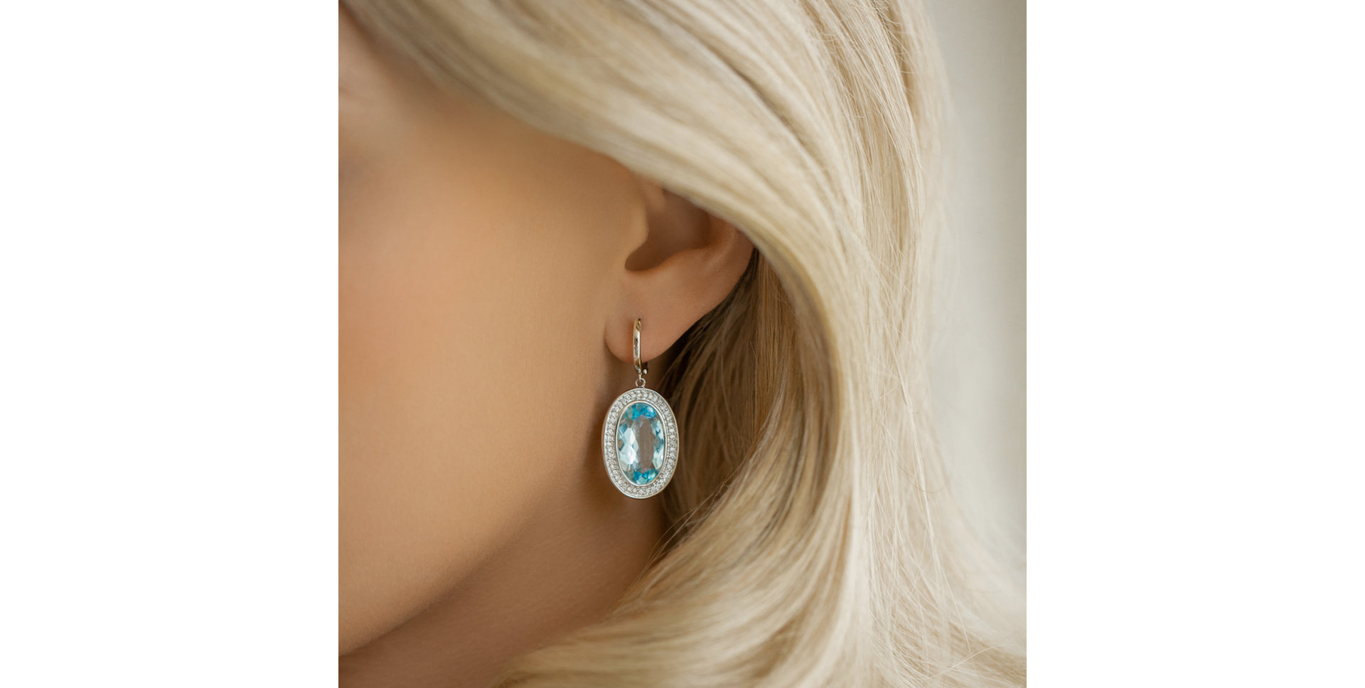Diamond earrings with Topaz Sabrina Spell