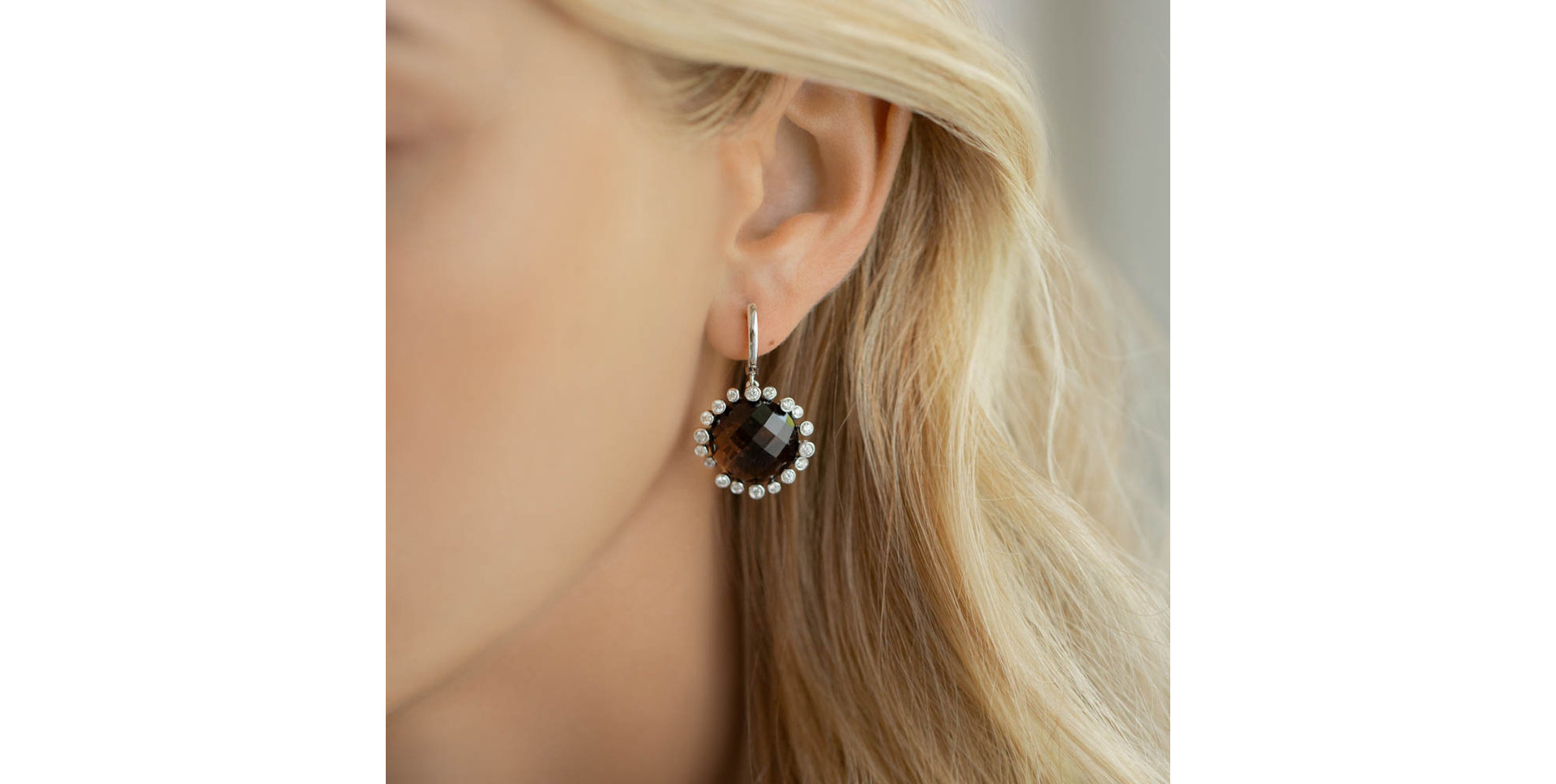 Diamond earrings with Amethyst Sandra