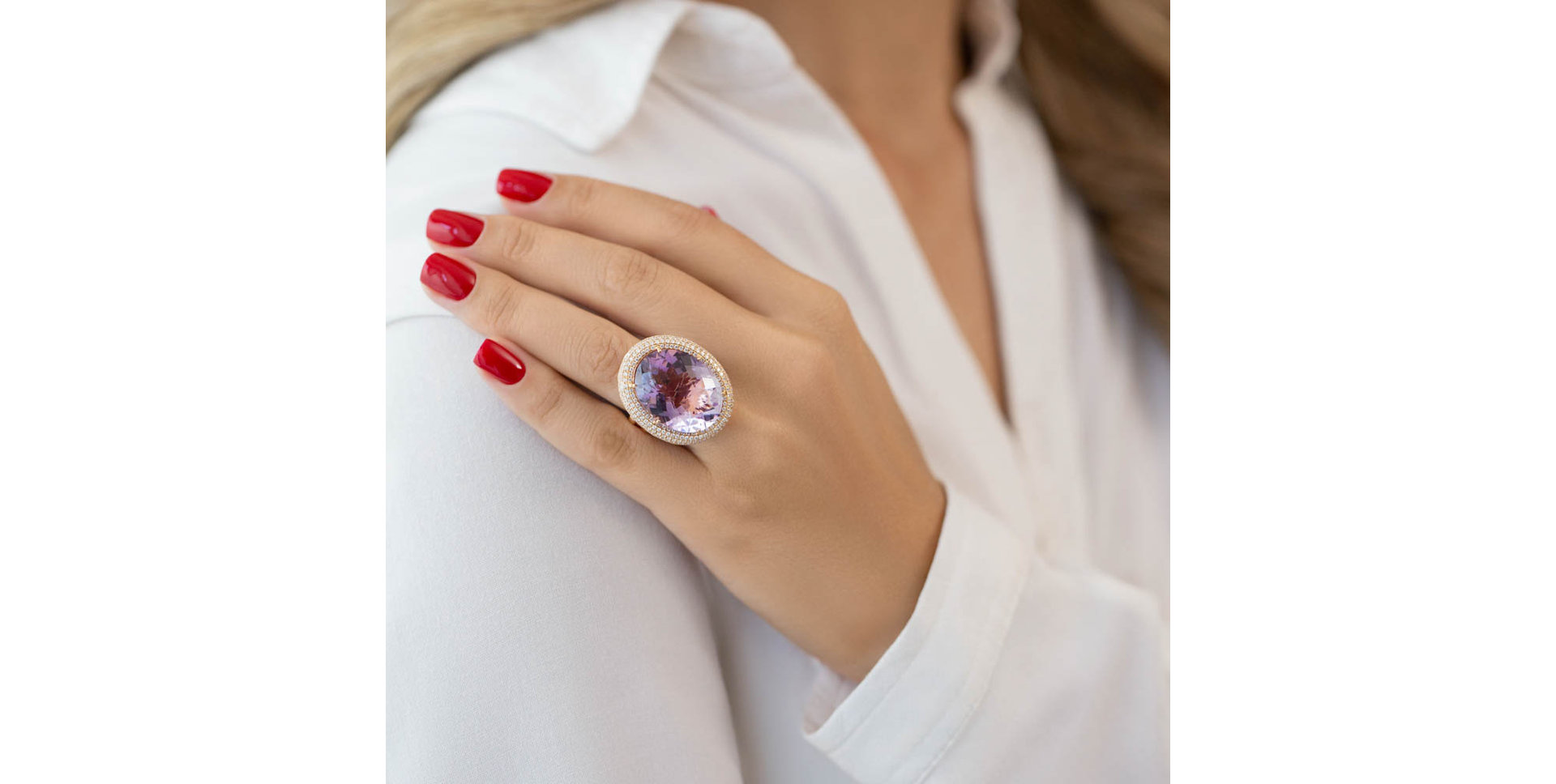 Diamond rings with Amethyst Fairytale Majesty