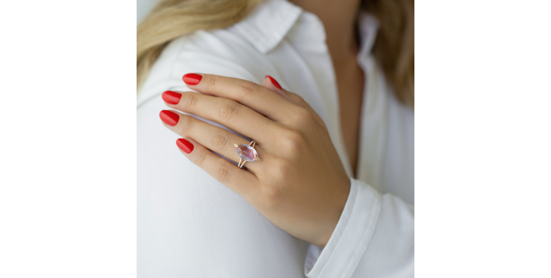 Diamond rings with Amethyst Dreamy Sensation