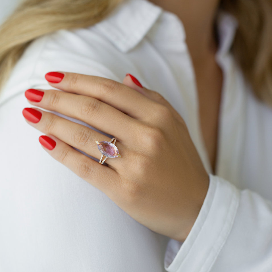 Diamond rings with Amethyst Dreamy Sensation