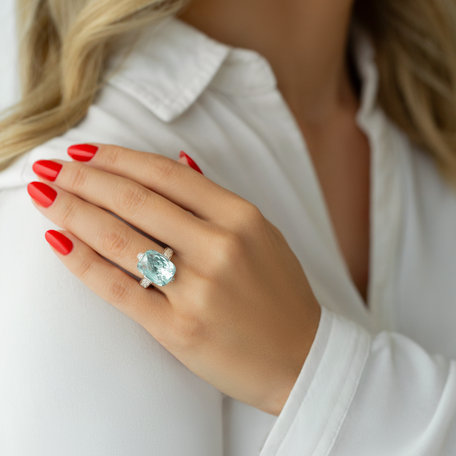 Diamond ring with Topaz Tiny Miracle