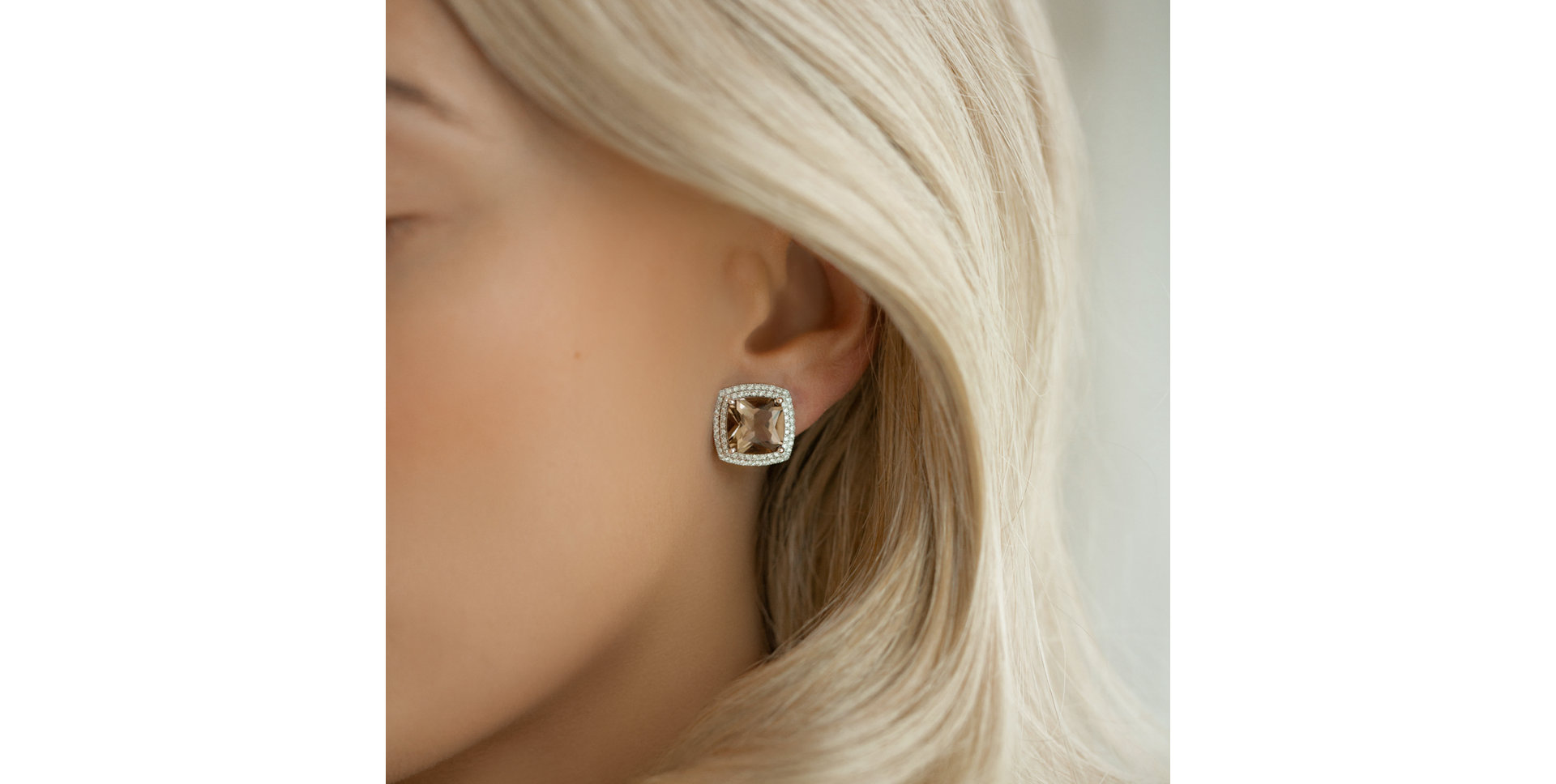 Diamond earrings with Quartz Xavius