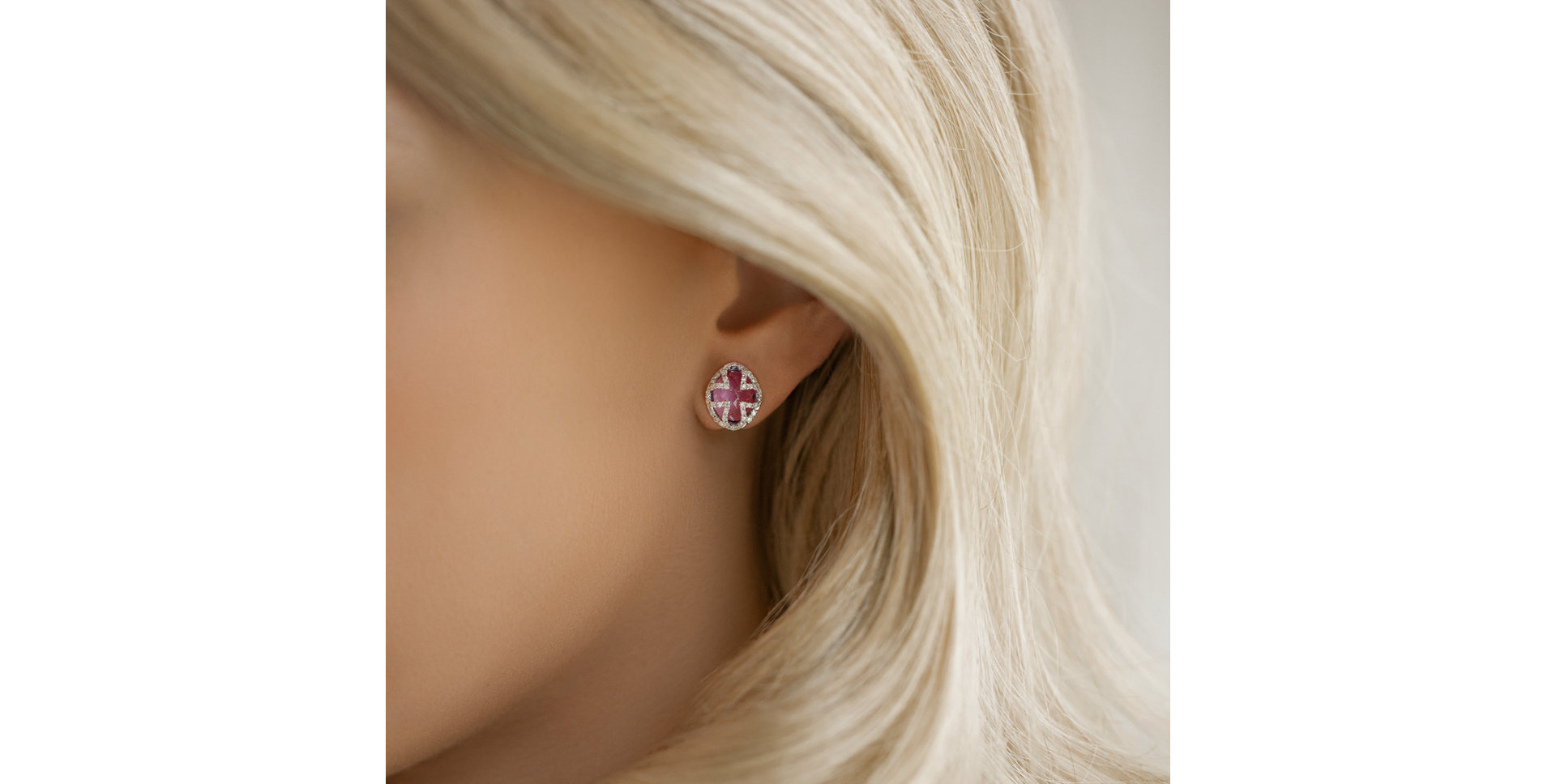 Diamond earrings with Amethyst Hamilton