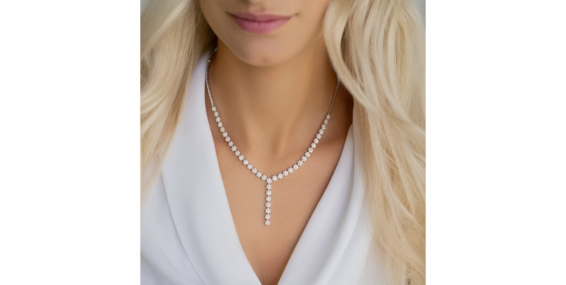 Diamond necklace Falling Meadow Raindrops