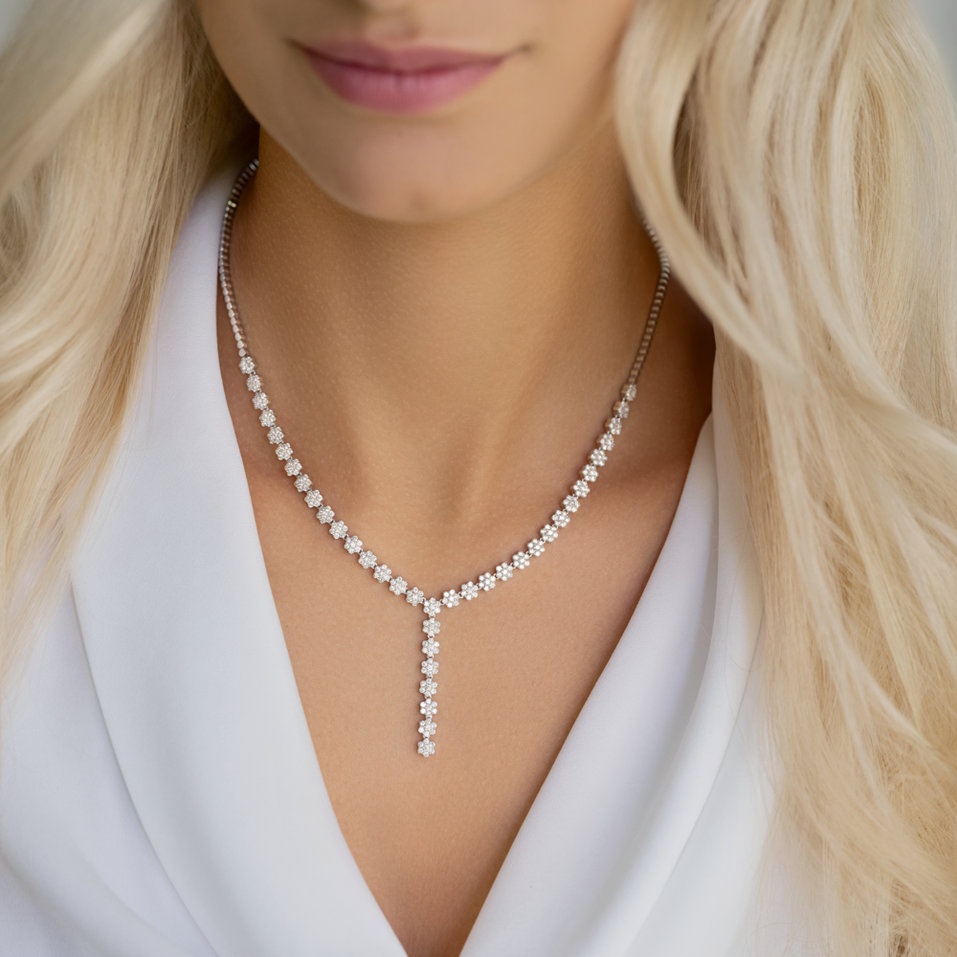 Diamond necklace Falling Meadow Raindrops