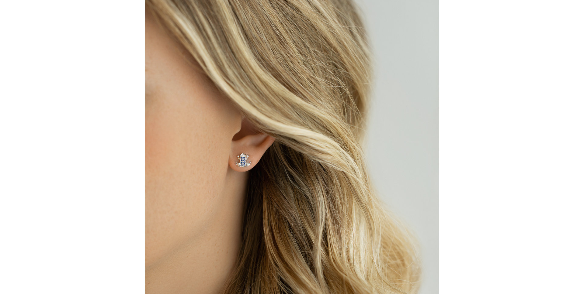 Diamond earrings, Sapphire and Ruby Happy Frog