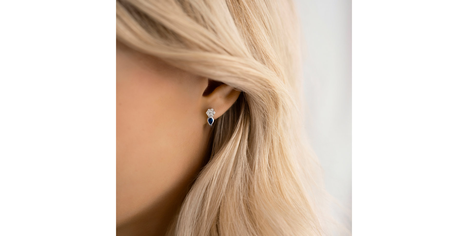 Diamond earrings with Sapphire Eternals