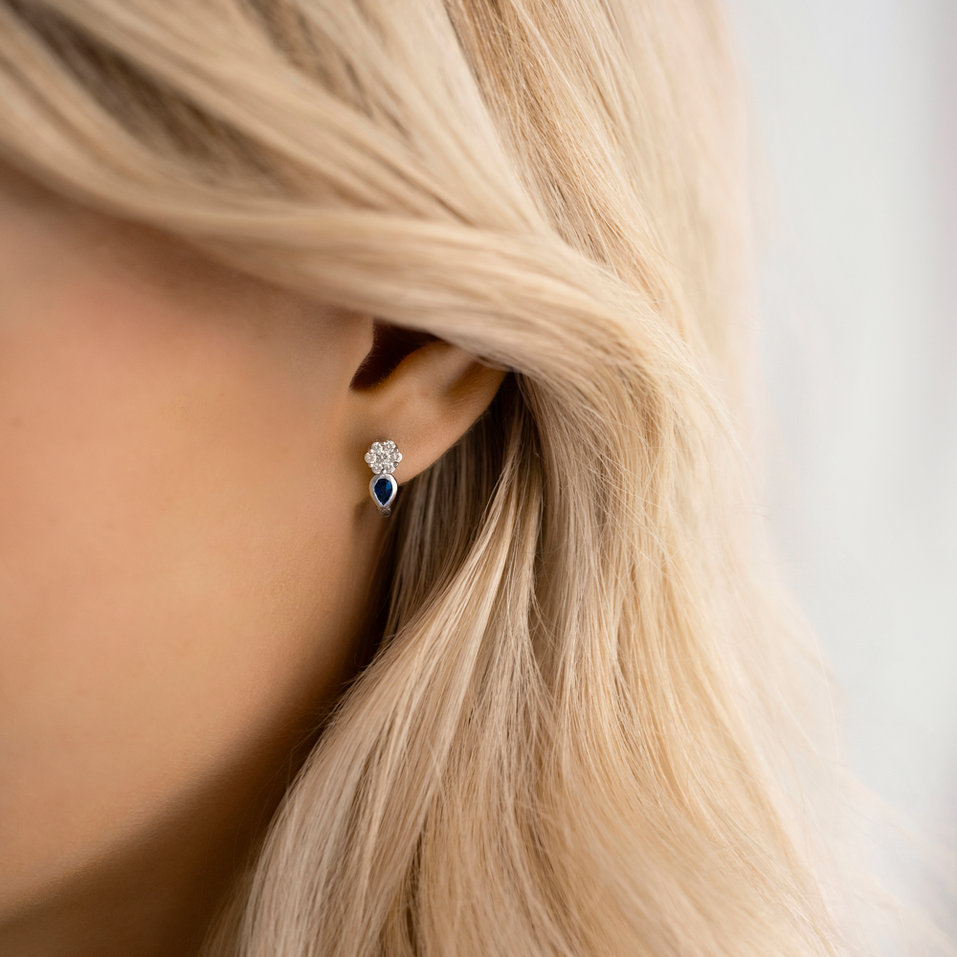 Diamond earrings with Sapphire Eternals