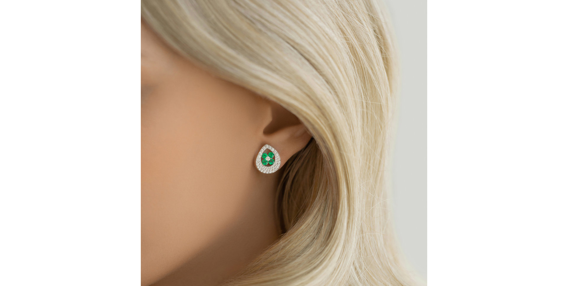 Diamond earrings and Emerald Nobl Charm