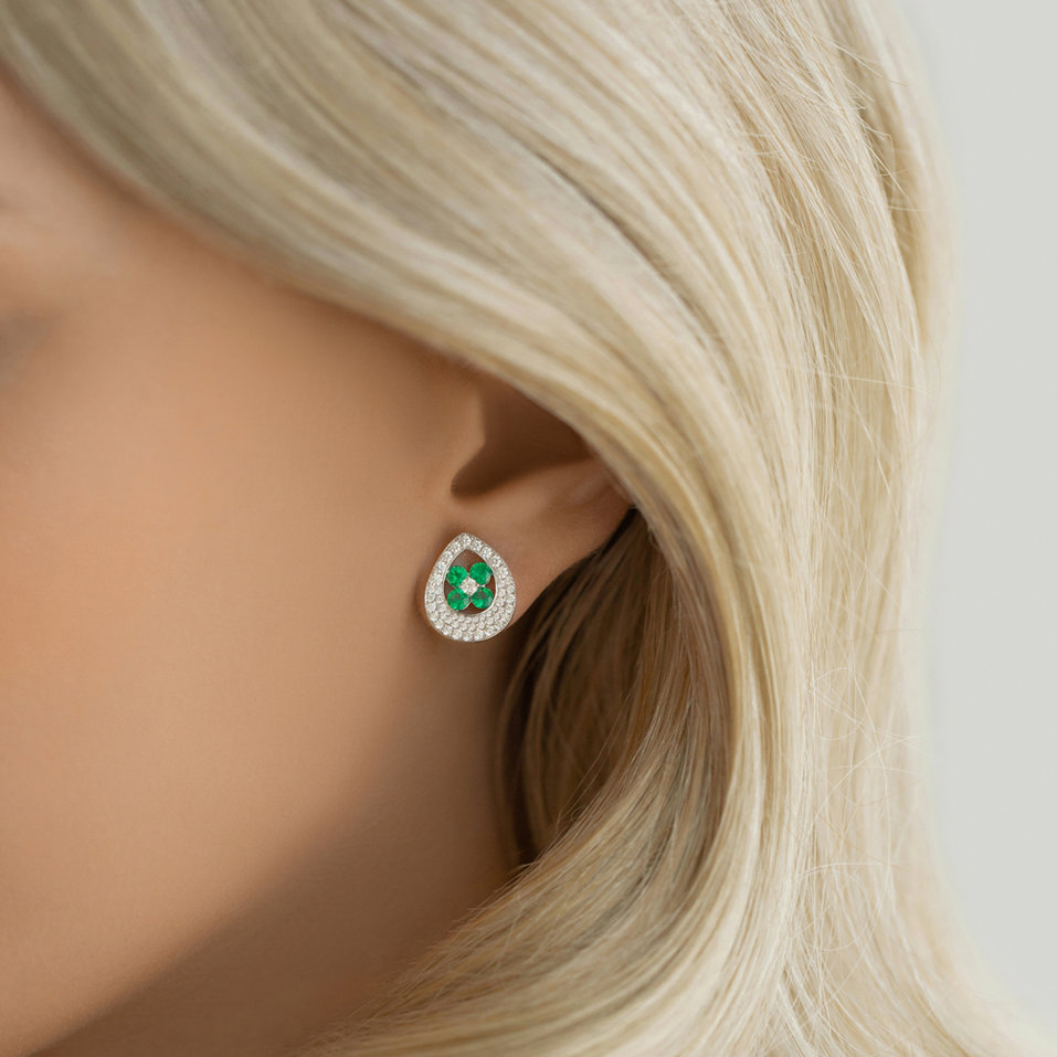 Diamond earrings and Emerald Nobl Charm