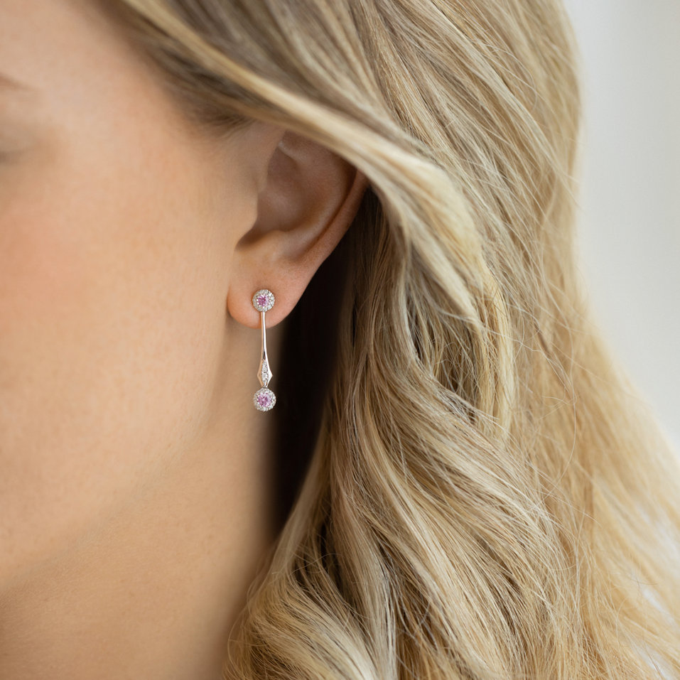 Diamond earrings and Sapphire Paisley