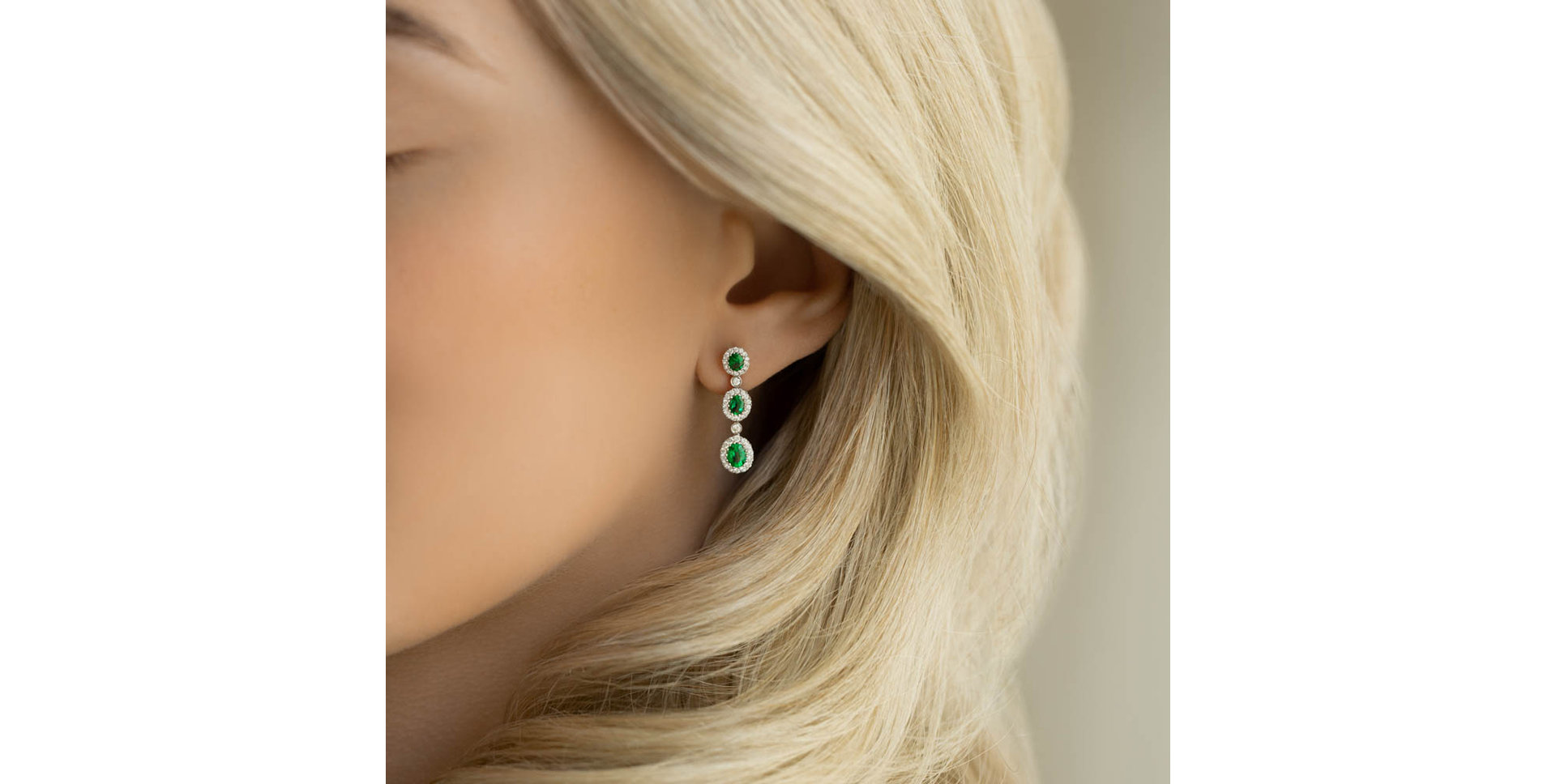 Diamond earrings and Emerald Starry Nocturne