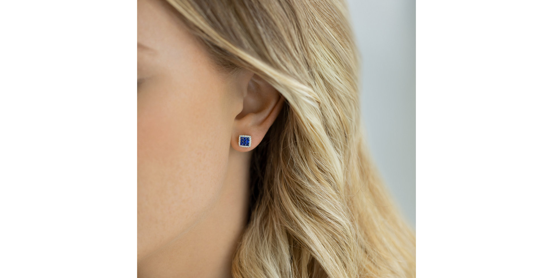 Diamond earrings and Sapphire Nisesh