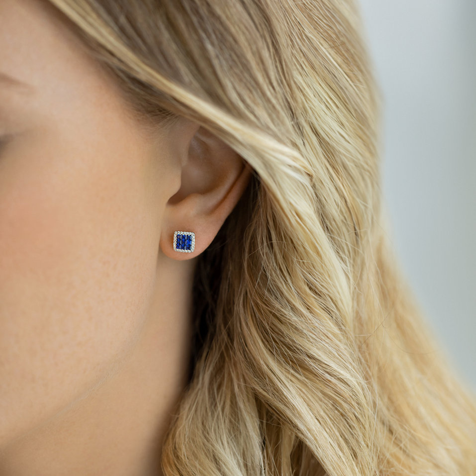 Diamond earrings and Sapphire Nisesh