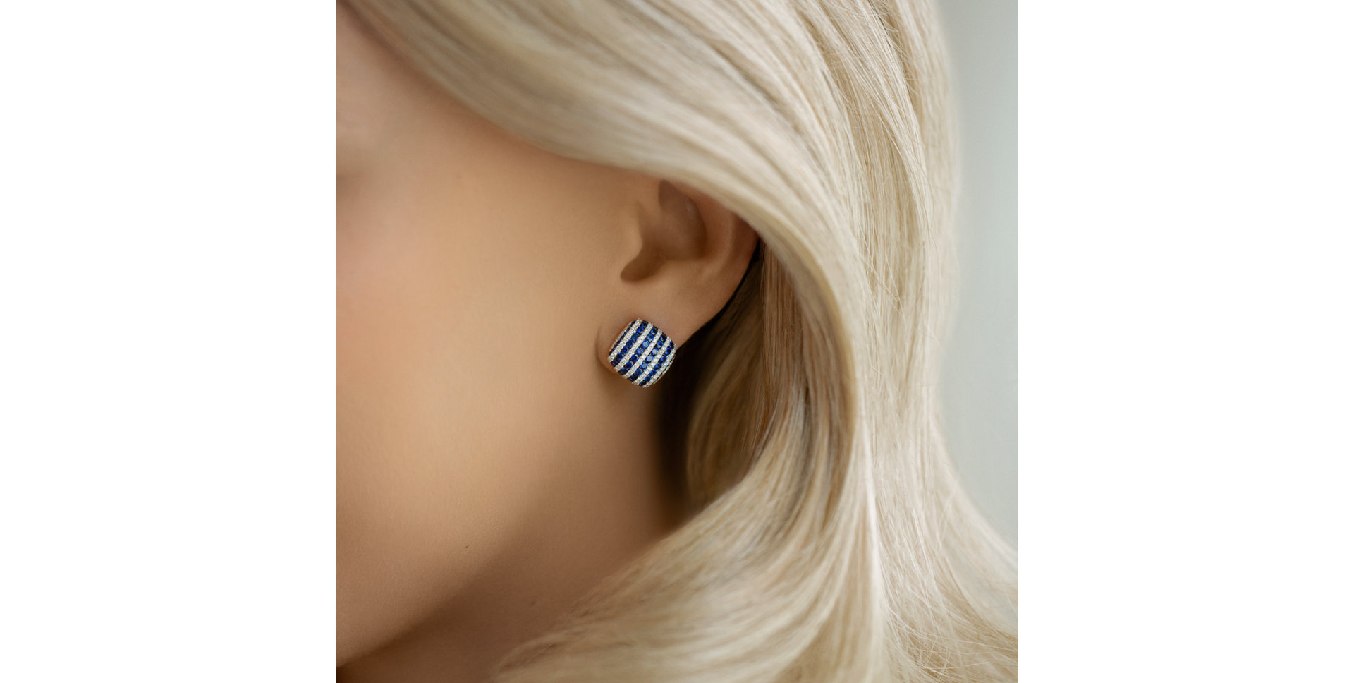Diamond earrings and Sapphire Blue Delight