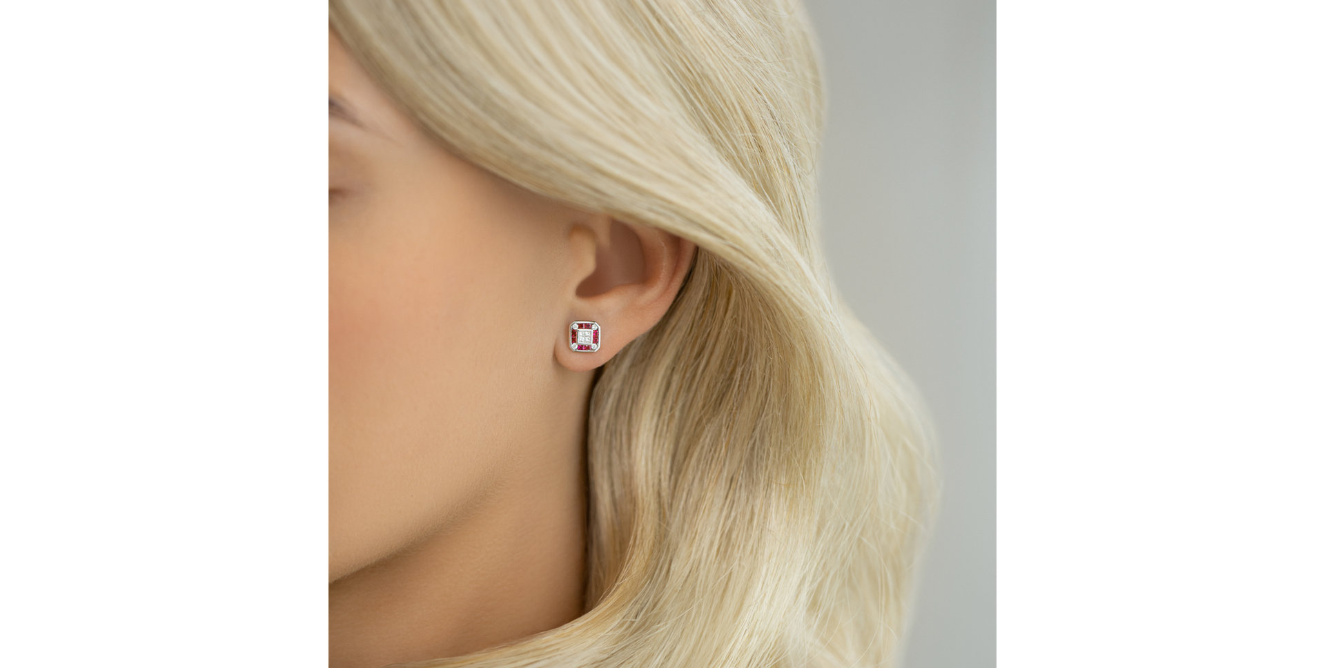 Diamond earrings and Ruby Anna