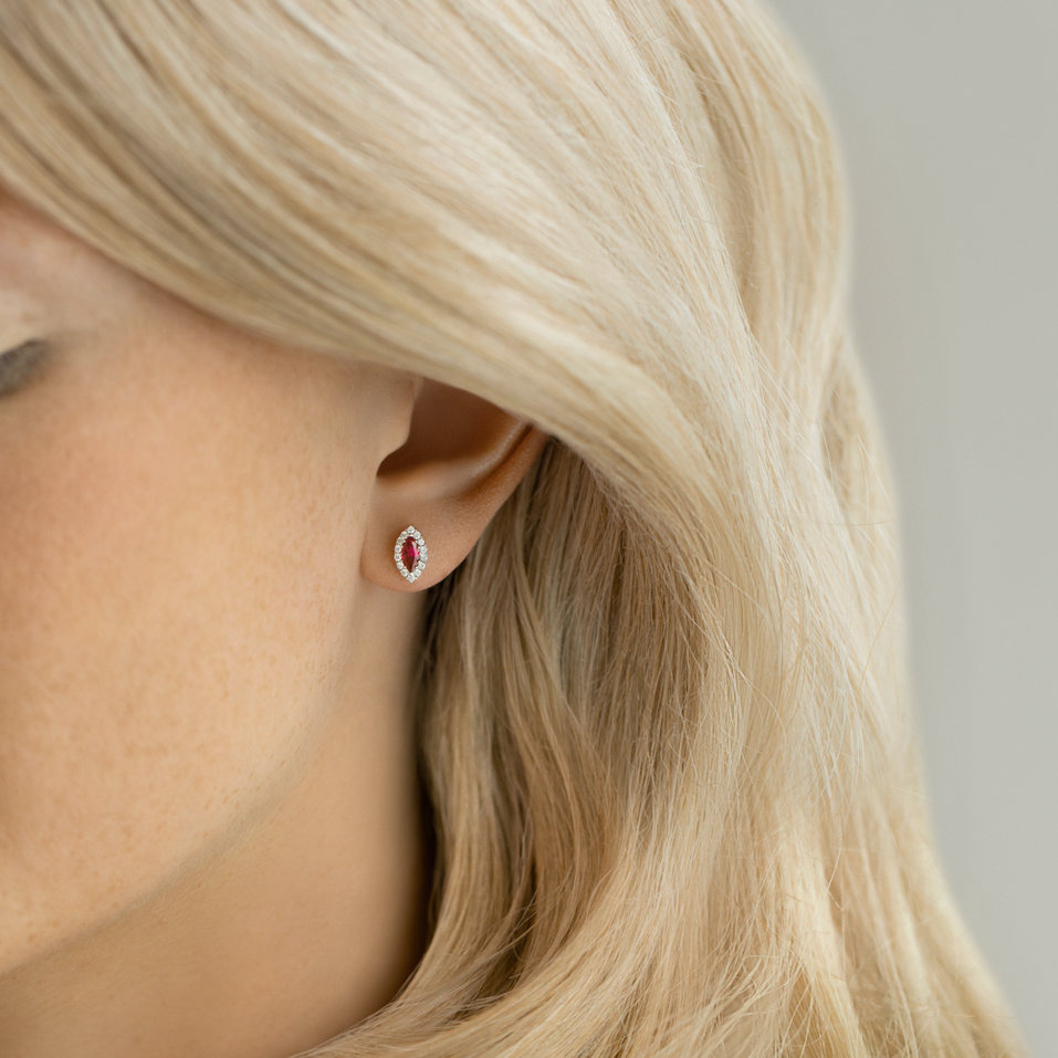 Diamond earrings with Ruby Sign of Desire