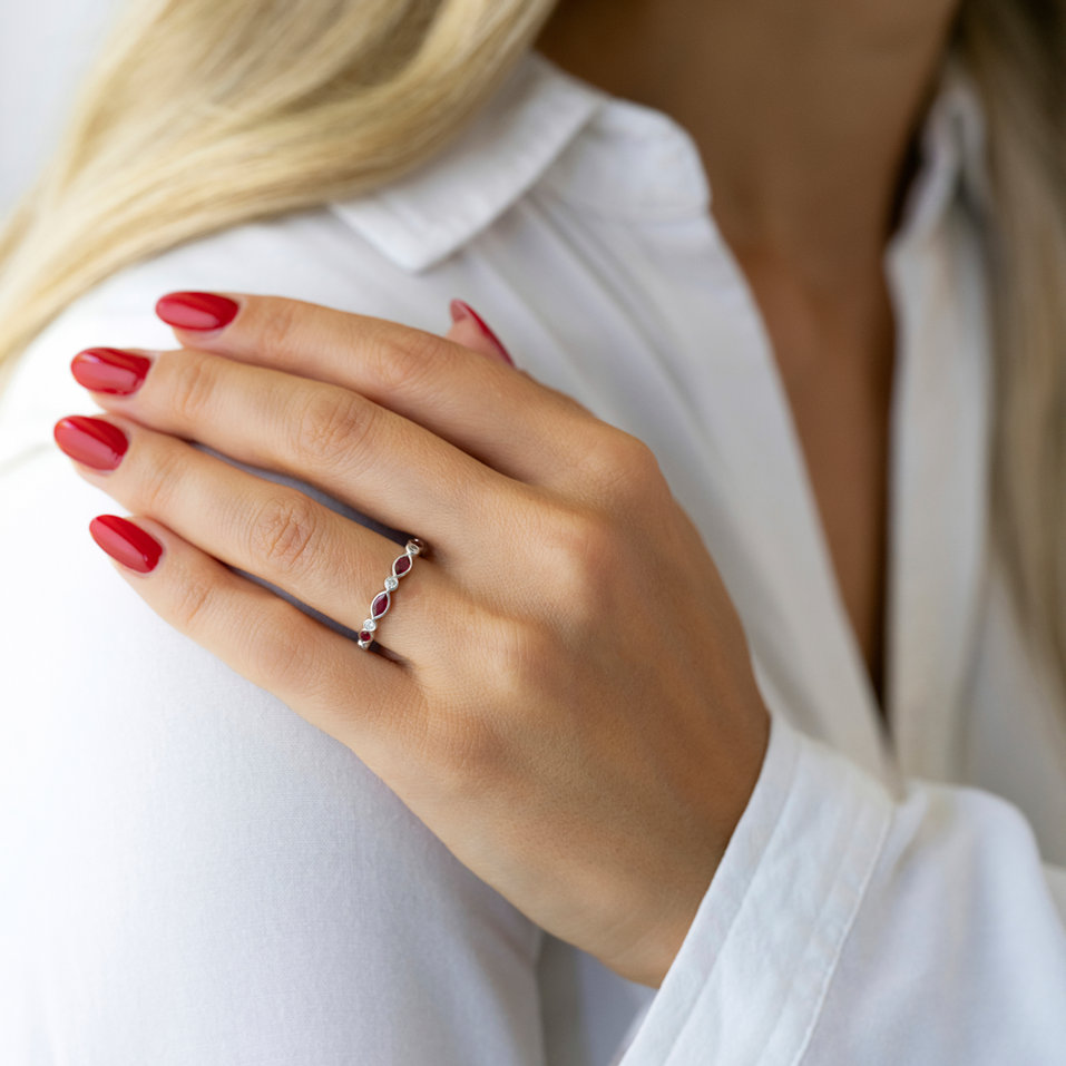 Diamond ring with Ruby Harold