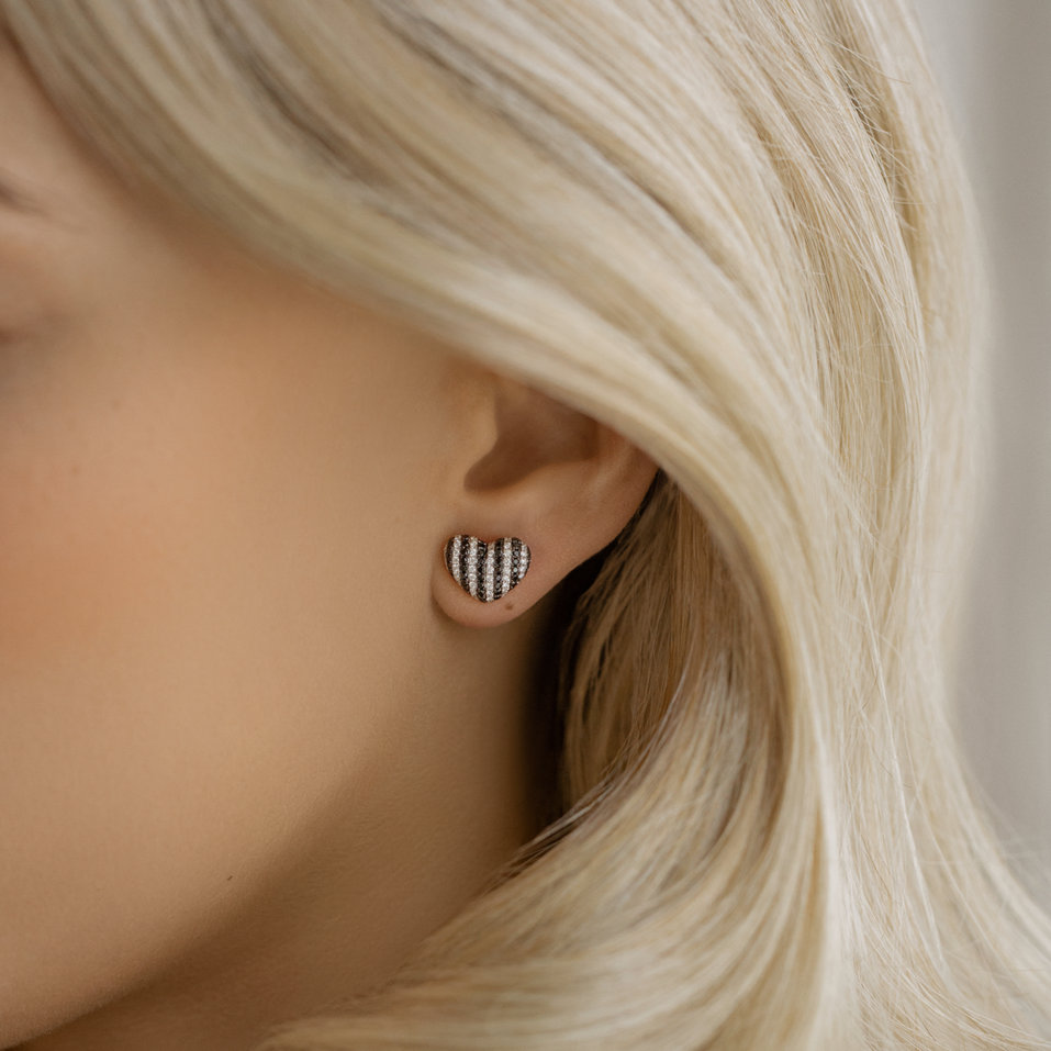 Earrings with black and white diamonds Lavinia