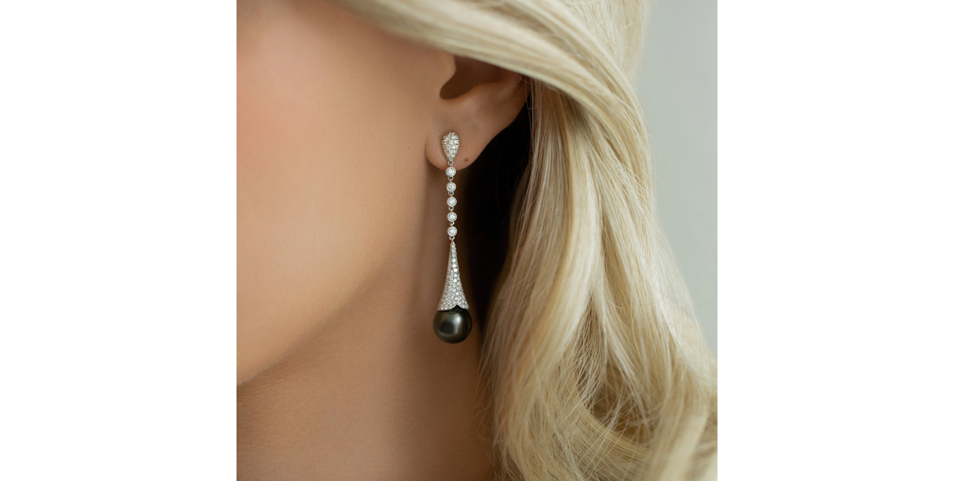 Diamond earrings with Pearl Underwater Hypnos