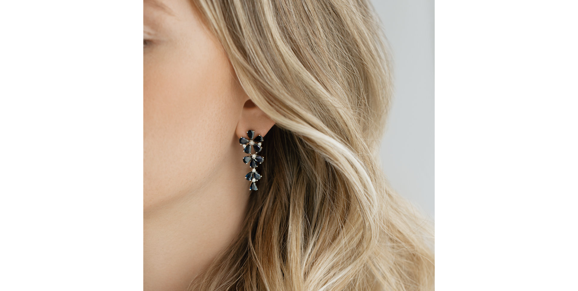 Diamond earrings and Sapphire Witching Scarlett