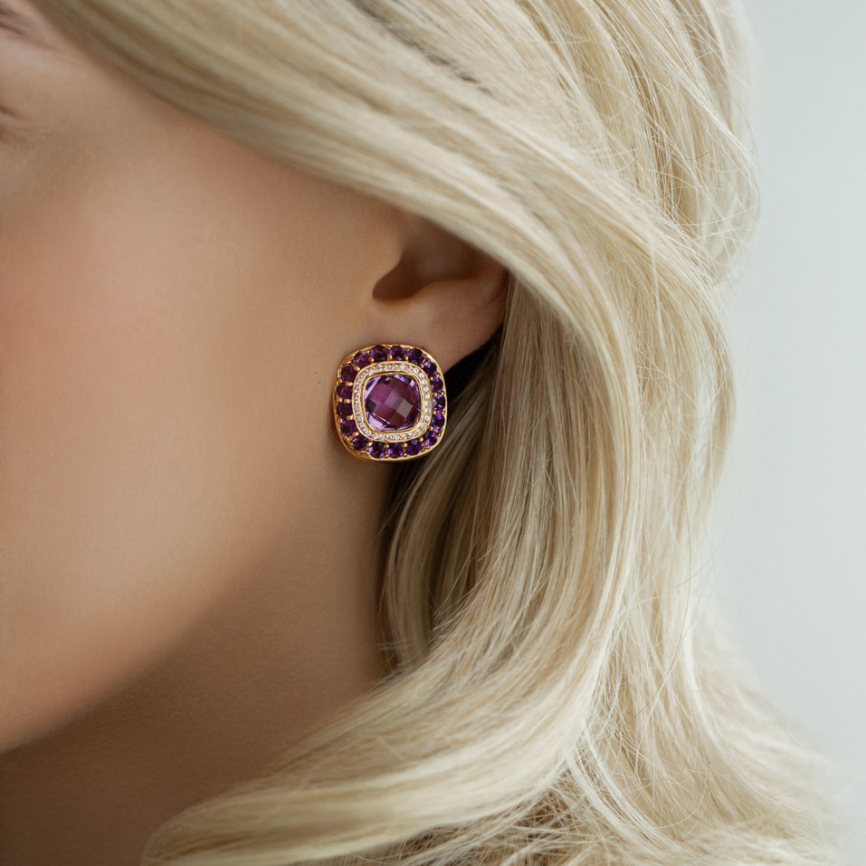Earrings with Amethyst Signature Romance