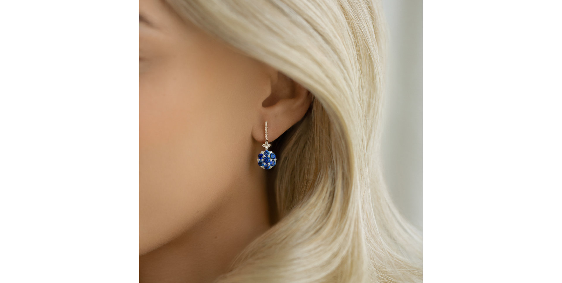 Diamond earrings and Sapphire Latonya