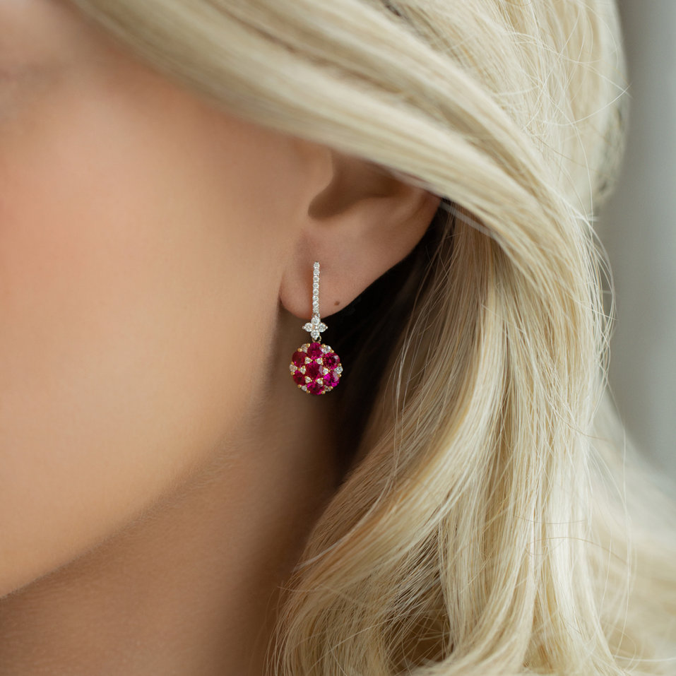 Diamond earrings and Ruby Latonya