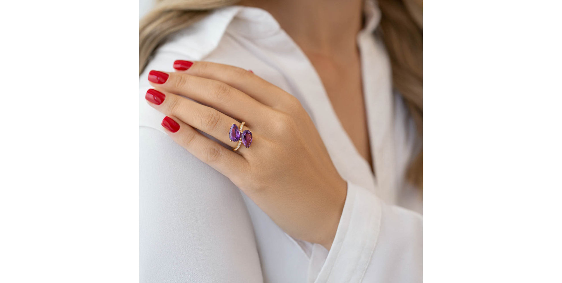 Diamond rings with Amethyst Tempting Lure