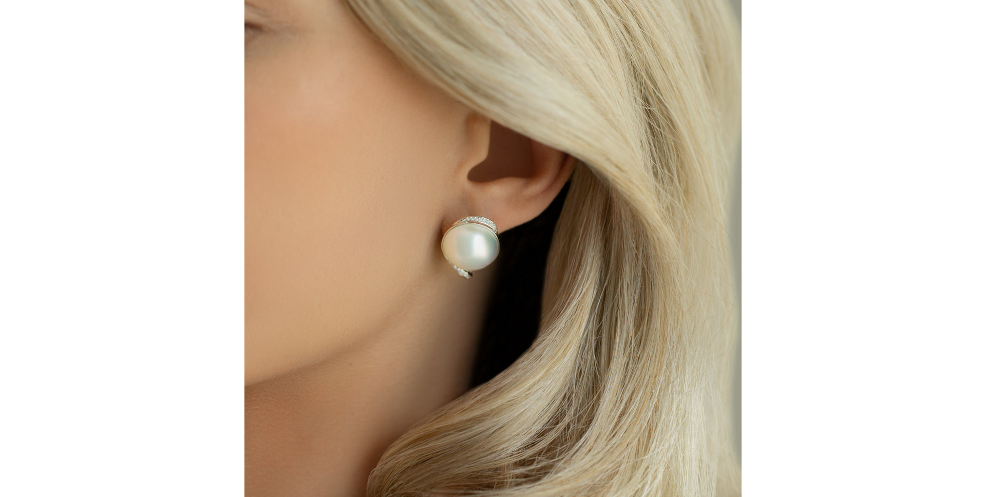 Diamond earrings with Pearl Pearly Melody