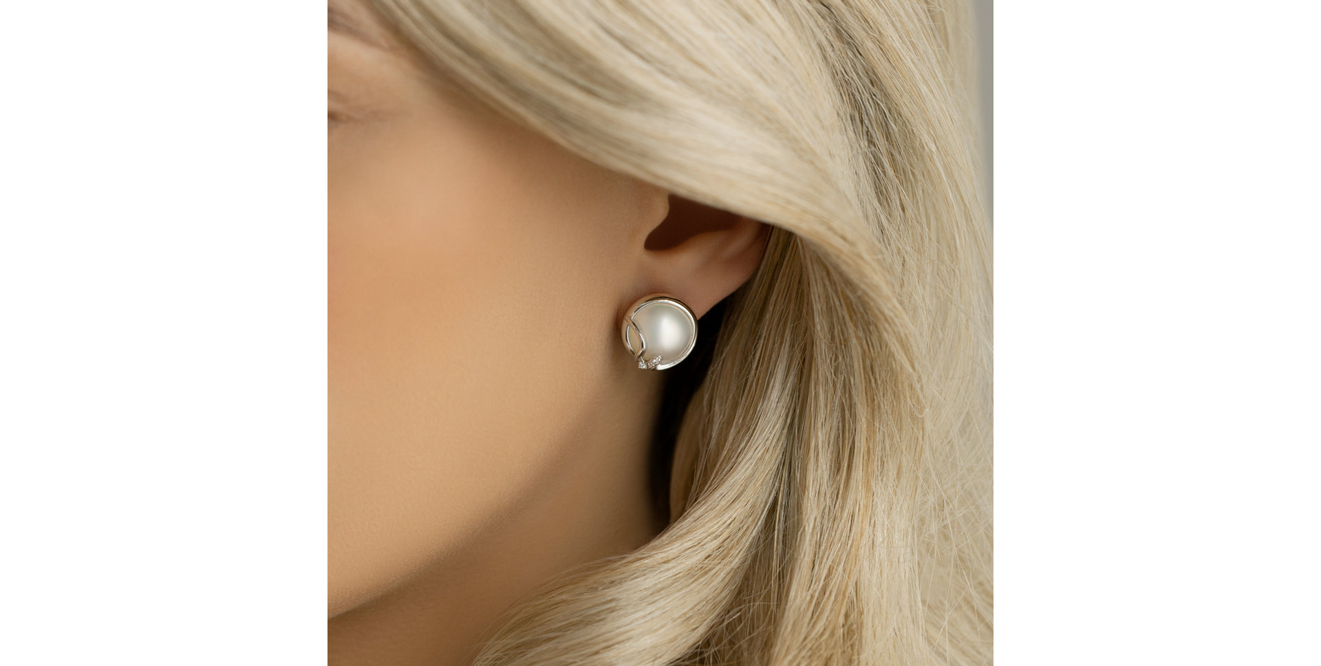 Diamond earrings with Pearl Dazzling Ocean