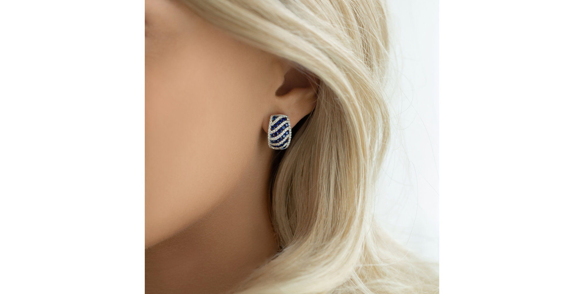 Diamond earrings and Sapphire Cassia