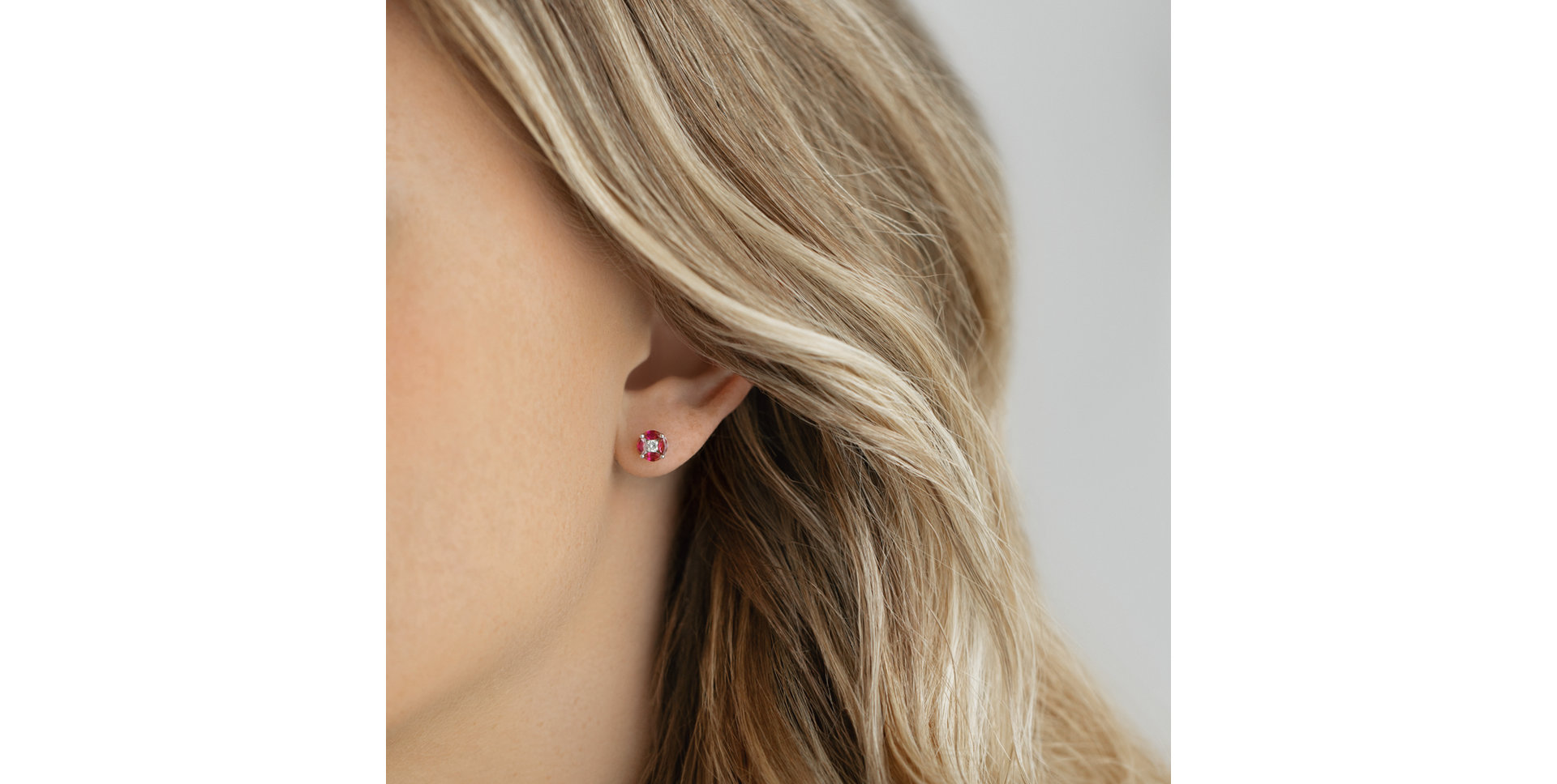 Diamond earrings and Ruby Benedict