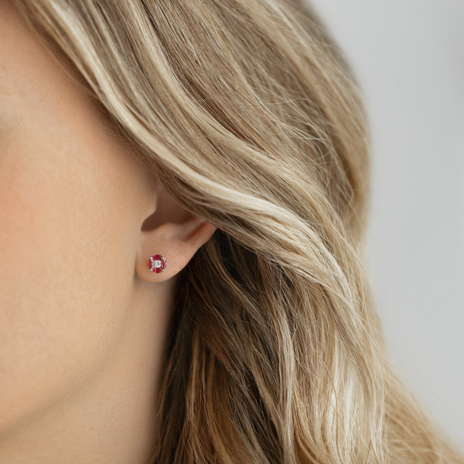 Diamond earrings and Ruby Benedict