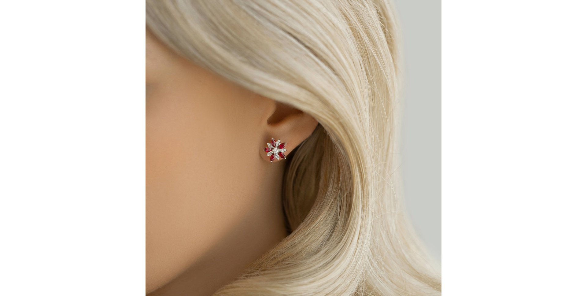 Diamond earrings and Ruby Star Passion