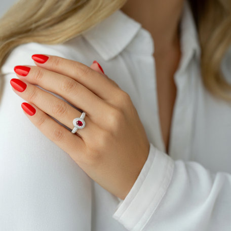 Diamond ring with Ruby Anjelica