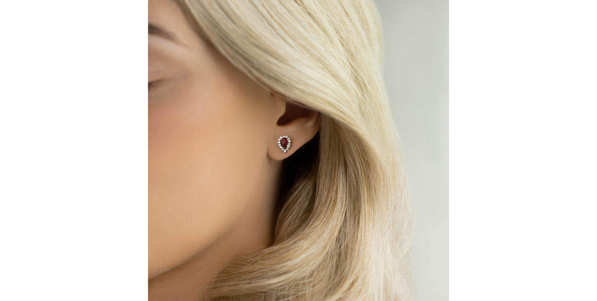 Diamond earrings with Ruby Red Passion