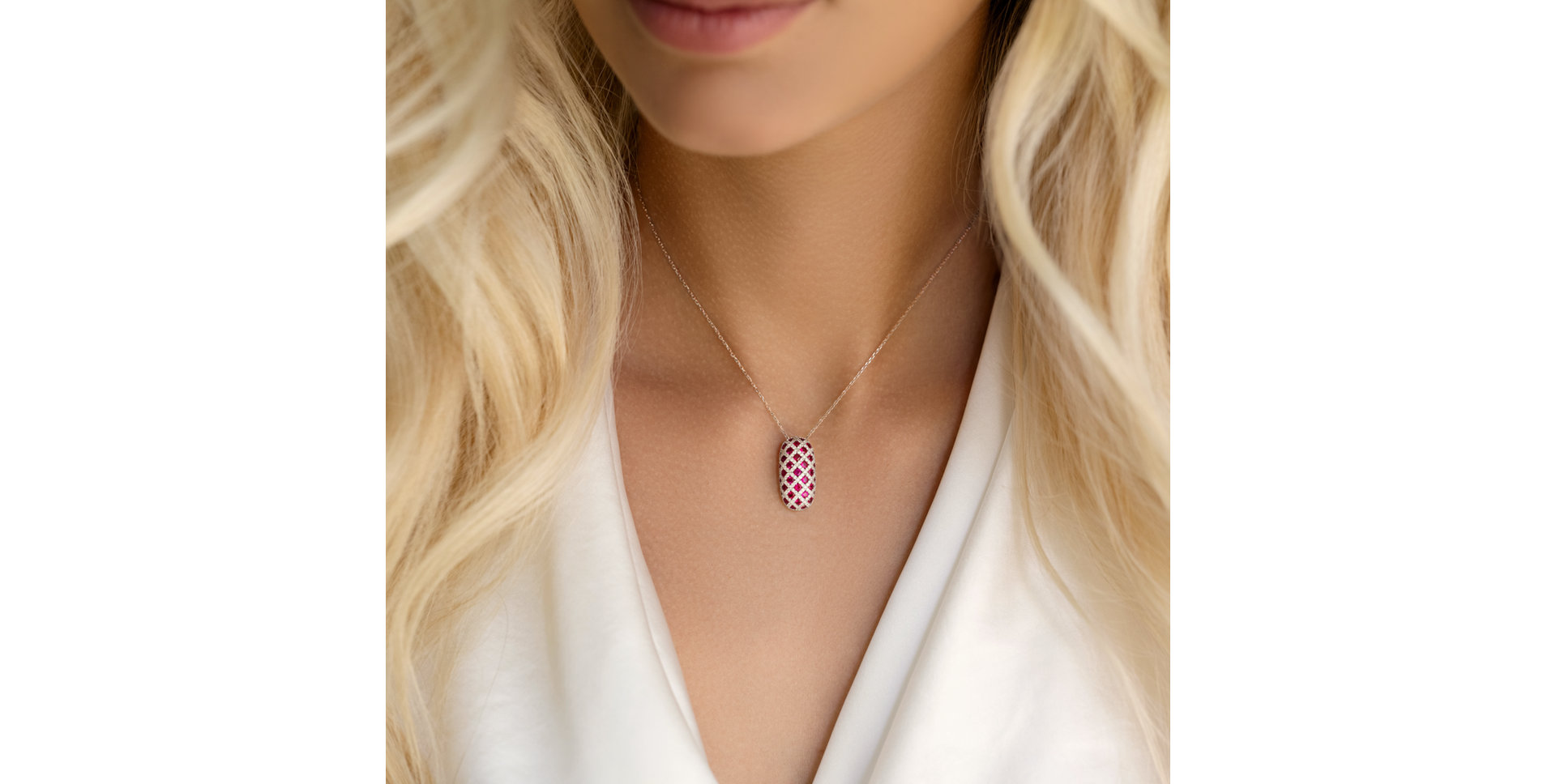 Diamond pendant with Ruby Grid of Passion