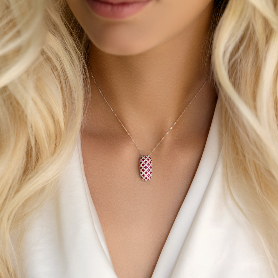 Diamond pendant with Ruby Grid of Passion