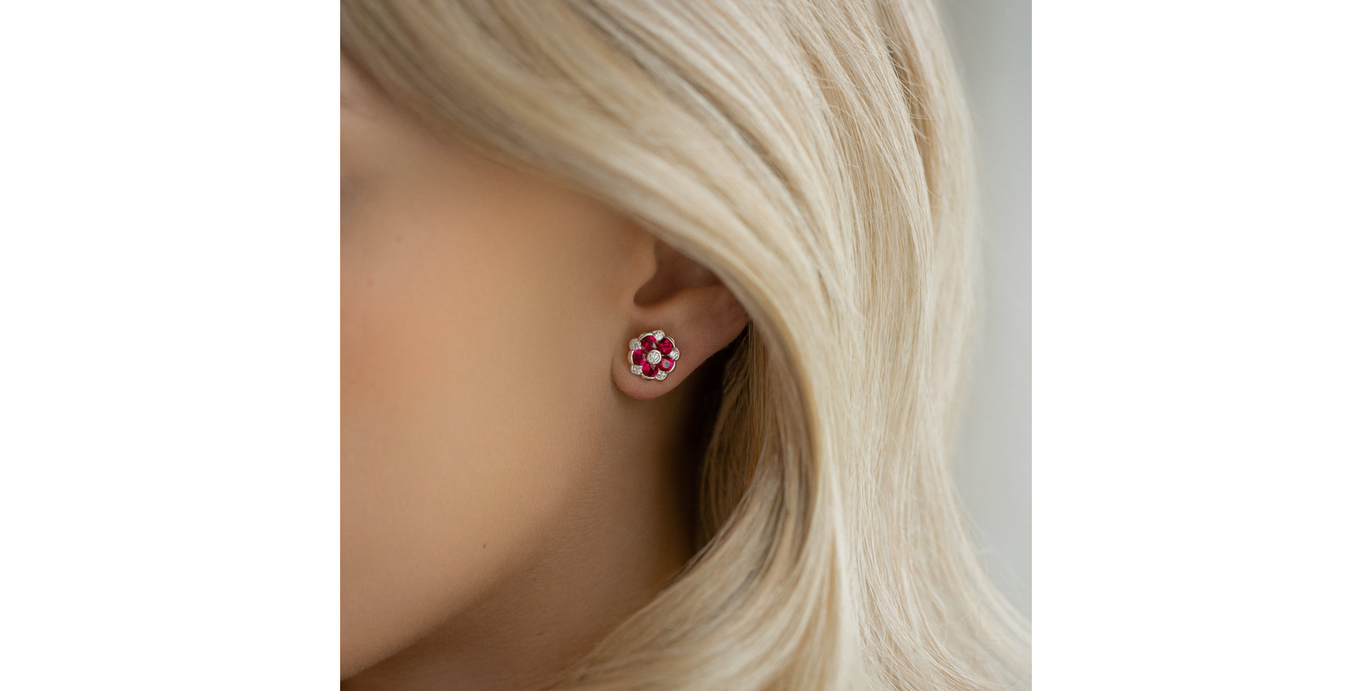 Diamond earrings and Ruby Ruby Mood